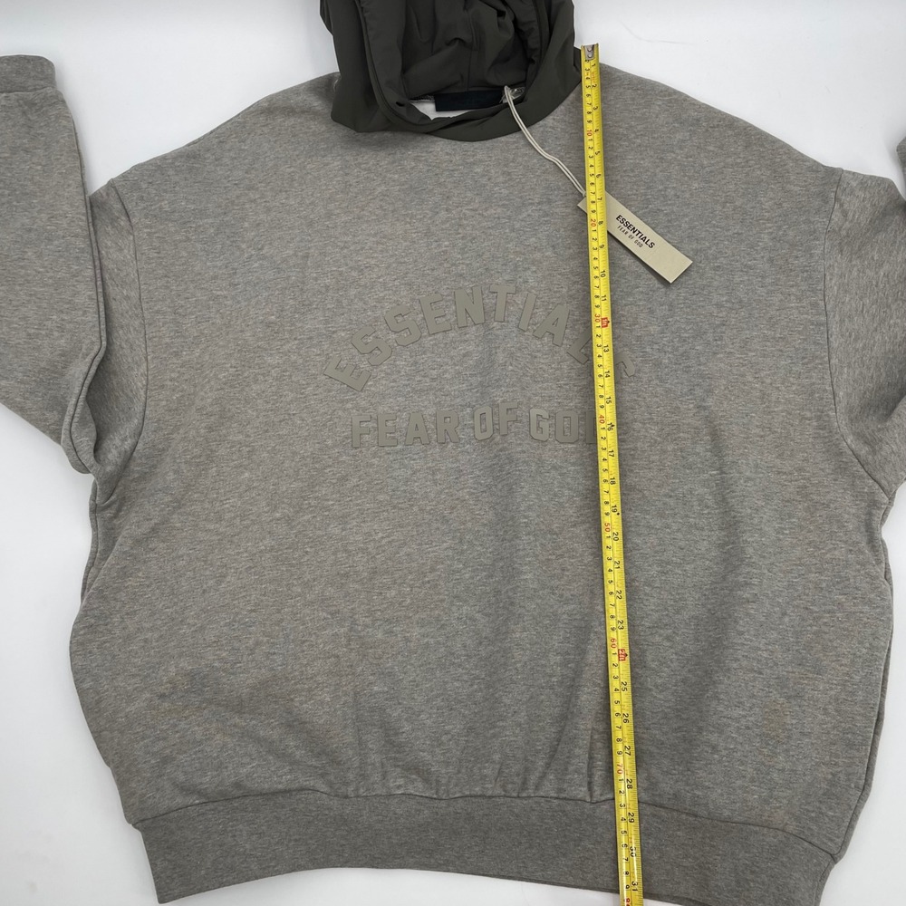 Fear of God Essentials Hoodie Mens XL Grey Contrast Hood Gorpcore Luxury NWT - Picture 15 of 16
